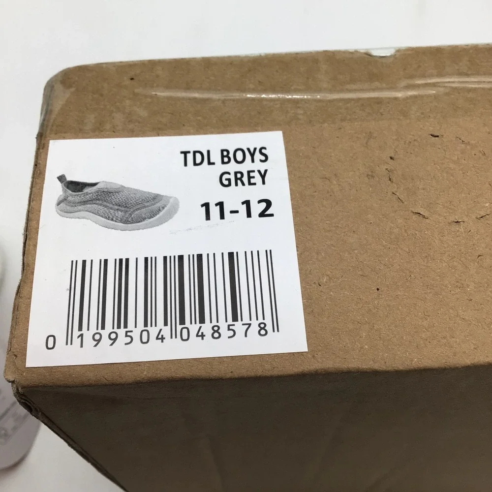 Wonder Nation Boys Grey Orange Mesh Water Shoes Slip On Size 11-12 NEW